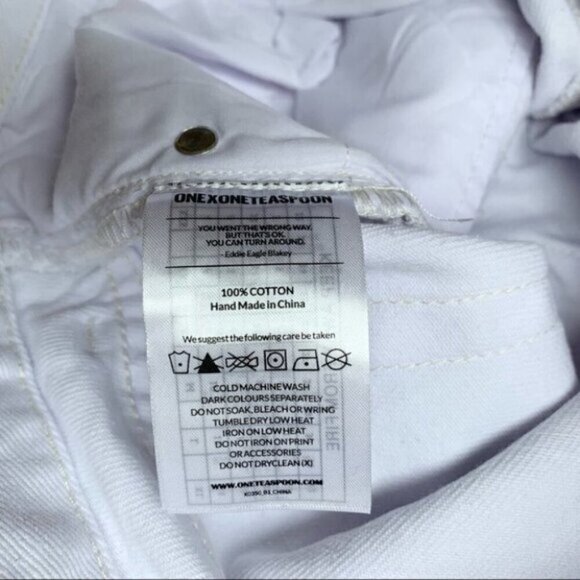 Revolve One Teaspoon White Freebirds Skinny Jeans Denim Ankle Zip lowrise Sz 27 - Picture 13 of 16